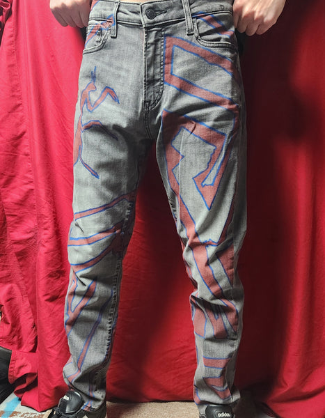 "Bloody Mantis Whip" Custom 1-of-1 Jeans-Grim Garden