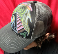 "Pyramid Abduction" Custom 1-of-1 Trucker Hat-Grim Garden