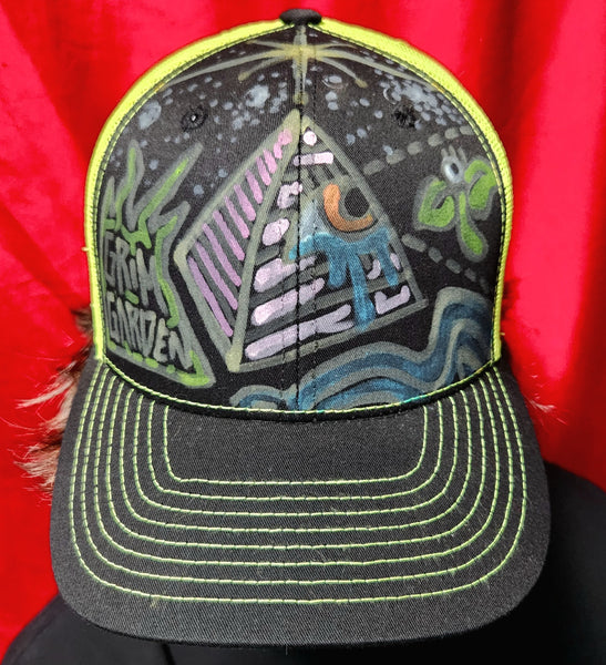 "Tri-Point Dreams" Custom 1-of-1 Trucker Hat-Grim Garden