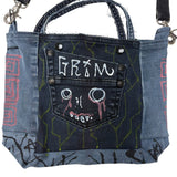 "Grim Glare" Upcycled Denim Handbag