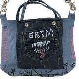 "Grim Glare" Upcycled Denim Handbag