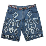 "Symbol Trapper" Denim Shorts