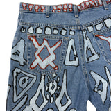 "Symbol Trapper" Denim Shorts