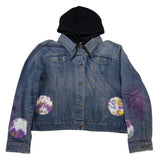 "Growlight Hex" Custom Hooded Denim Jacket