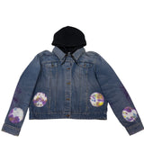 "Growlight Hex" Custom Hooded Denim Jacket