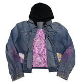 "Growlight Hex" Custom Hooded Denim Jacket