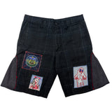 "Insomniac" Plaid Patchwork Shorts