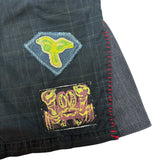 "Insomniac" Plaid Patchwork Shorts