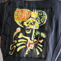 "Respawn" Handmade Denim Battle Vest with-Grim Garden