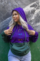 Color Shifted Cryptic Druid Pullover Hoodie Purp Over Green-Grim Garden