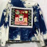 "ZombieGirl" Bleached/Dyed Denim Jacket (Size Small)-Grim Garden