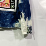"ZombieGirl" Bleached/Dyed Denim Jacket (Size Small)-Grim Garden